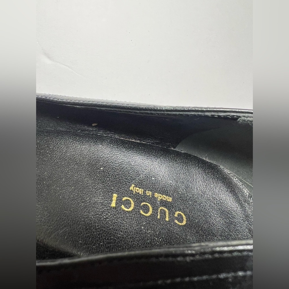 GUCCI Black Suede Heel Pump with Gold Horsebit Detail size 40.5 - Picture 7 of 7